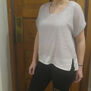 Zara collection. Layered rolled sleeve blouse